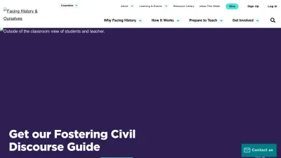 Screenshot of Facinghistory.org