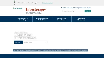 Screenshot of Investor.gov
