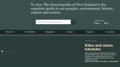 Screenshot preview of teara.govt.nz