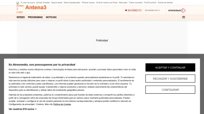 Screenshot of Antena3.com