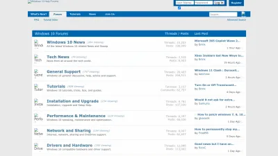 Screenshot of Tenforums.com