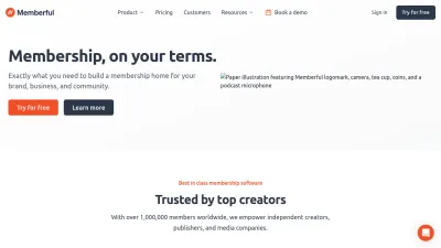 Screenshot preview of memberful.com