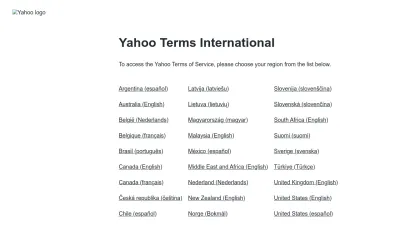 Screenshot of Legal.yahoo.com