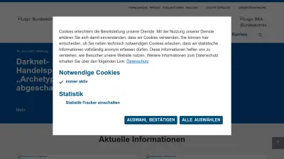 Screenshot preview of bka.de