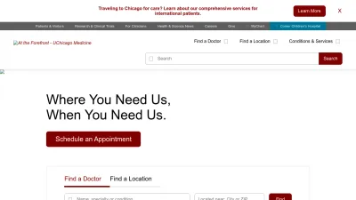 Screenshot of Uchicagomedicine.org