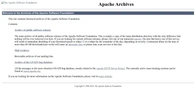 Screenshot of Archive.apache.org