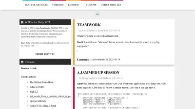 Screenshot of Thedailywtf.com