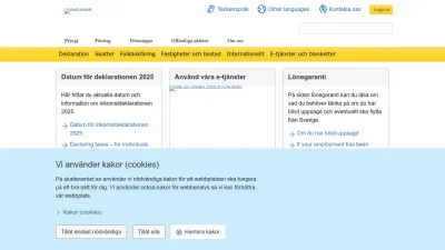 Screenshot of Skatteverket.se
