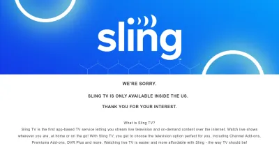 Screenshot of Sling.com