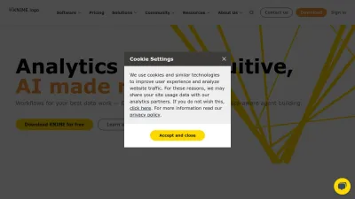Screenshot of Knime.com