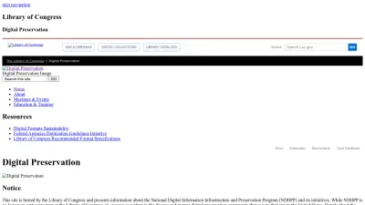 Screenshot of Digitalpreservation.gov