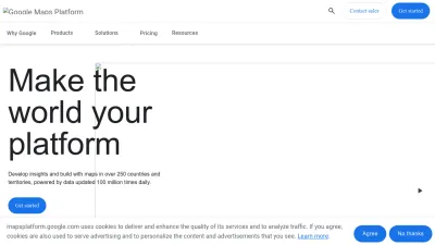 Screenshot of Mapsplatform.google.com