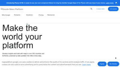Screenshot preview of mapsplatform.google.com
