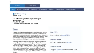 Screenshot of Petsymposium.org