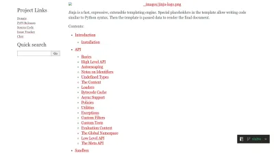 Screenshot of Jinja.palletsprojects.com