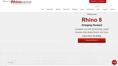 Screenshot preview of rhino3d.com