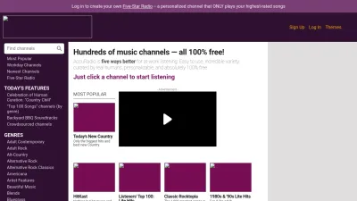 Screenshot of Accuradio.com
