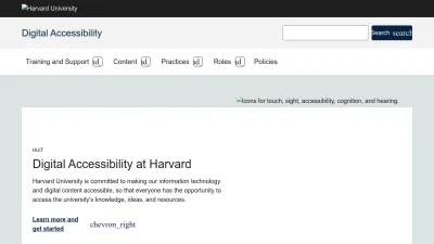 Screenshot of Accessibility.huit.harvard.edu
