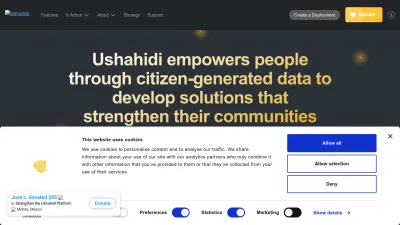 Screenshot of Ushahidi.com