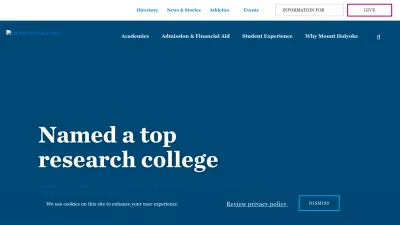 Screenshot of Mtholyoke.edu