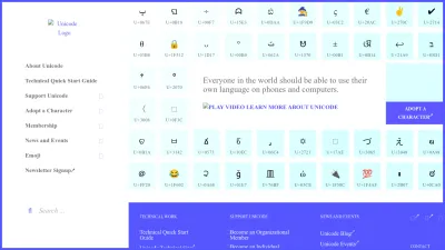 Screenshot of Home.unicode.org