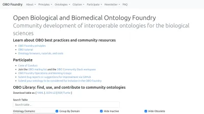 Screenshot of Obofoundry.org