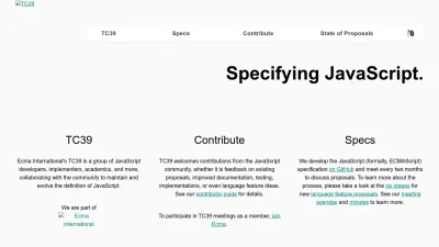 Screenshot of Tc39.es