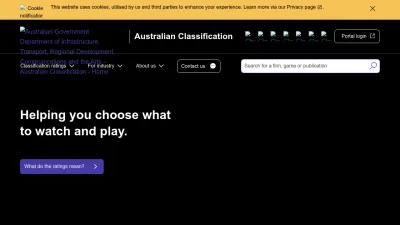 Screenshot of Classification.gov.au