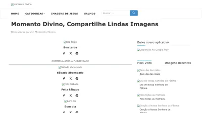 Screenshot preview of momentodivino.com.br