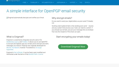 Screenshot of Enigmail.net