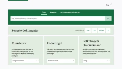 Screenshot of Retsinformation.dk