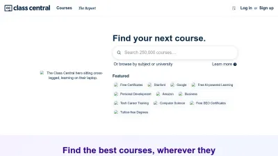 Screenshot of Classcentral.com