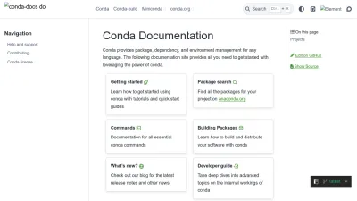 Screenshot of Conda.io
