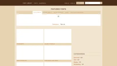 Screenshot of Fontlibrary.org