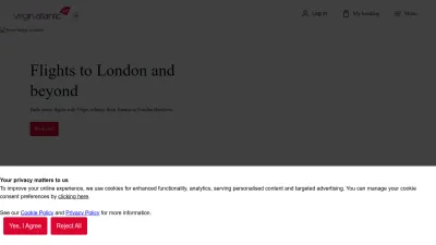 Screenshot preview of virginatlantic.com