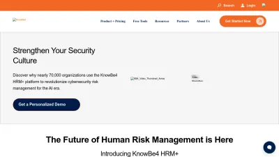 Screenshot of Knowbe4.com