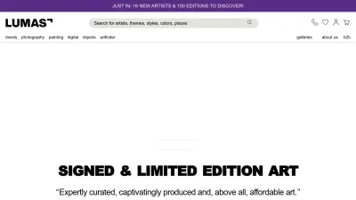 Screenshot of Lumas.com