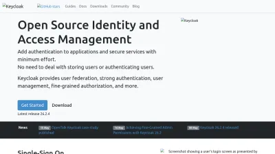 Screenshot of Keycloak.org