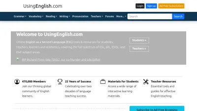 Screenshot of Usingenglish.com