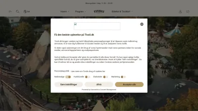 Screenshot preview of tivoli.dk