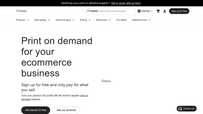 Screenshot of Gelato.com