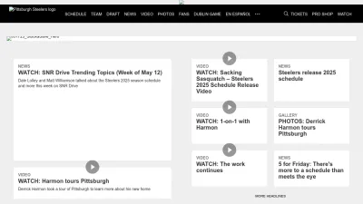 Screenshot of Steelers.com