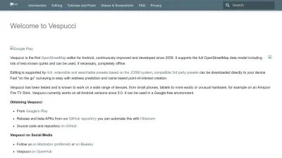 Screenshot of Vespucci.io