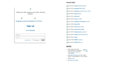 Screenshot of Listography.com