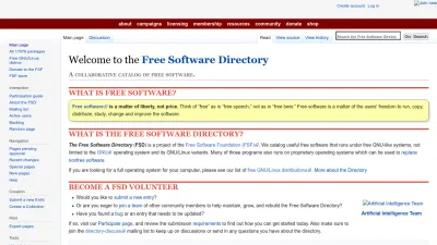 Screenshot of Directory.fsf.org