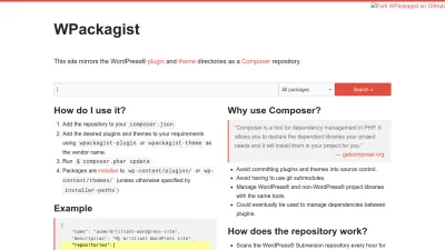 Screenshot of Wpackagist.org