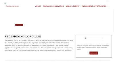 Screenshot of Longevity.stanford.edu