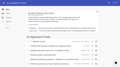 Screenshot of Alignmentforum.org