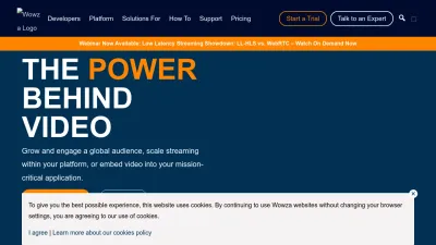 Screenshot of Wowza.com