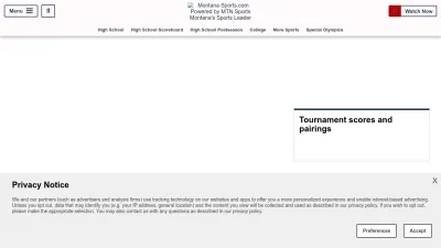 Screenshot of Montanasports.com
